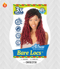 Alitress 20 inch  Locs Crochet Braid BARE LOCS Synthetic Fiber Braiding Hair X3(Triple pack)