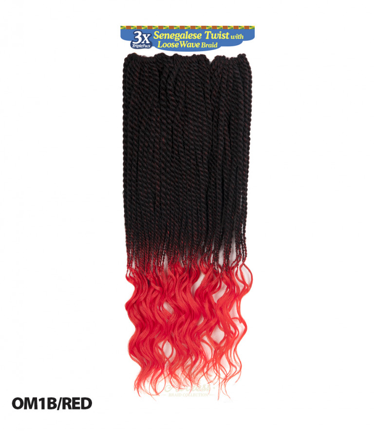Alitress Senegalese Twist with Loose Wave 20' CROCHET BRAID (75 Strands) TRIPLE PACK - ASTL20X3