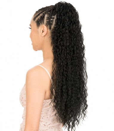 Synthetic Ponytail WARP N TAIL Natural Perm Yaki - Bohemian Wave Style 28 inch