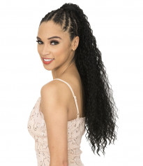 Synthetic Ponytail WARP N TAIL Natural Perm Yaki - Bohemian Wave Style 28 inch