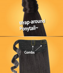 WARP N TAIL Natural Perm Yaki Wavy Synthetic Ponytail 28 inch