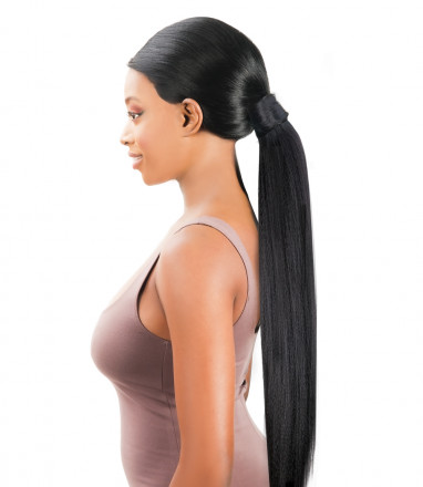 WARP N TAIL Natural Perm Yaki Straight Synthetic Ponytail 30 inch