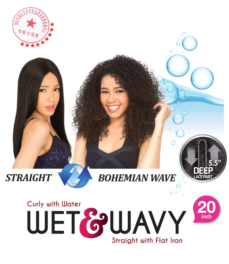 Ali 9A Wet & Wavy Lace Wig 20' - Bohemian Wave